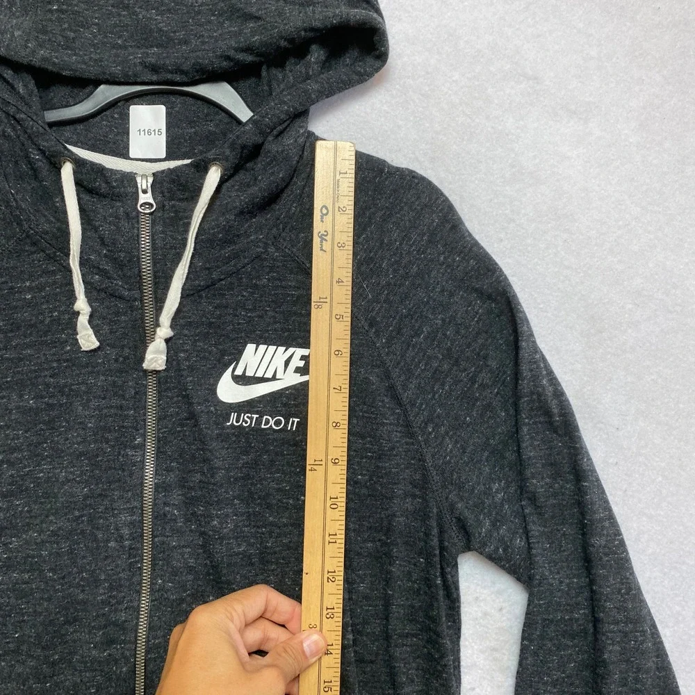 Nike Tracksuit Womens Large Black Heathered Full Zip Hoodie Capri Joggers Set